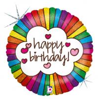 5 Folienballon Birthday Regenbogen 